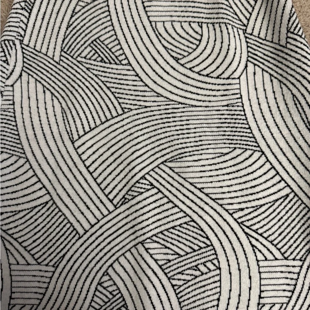 Anthropologie Maeve Jovana Sweater Pencil Skirt Black & White  Medium Geometric